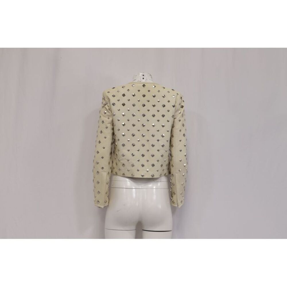 Diane Von Furstenberg Studded Jacket in White Leather - Picture 12 of 12